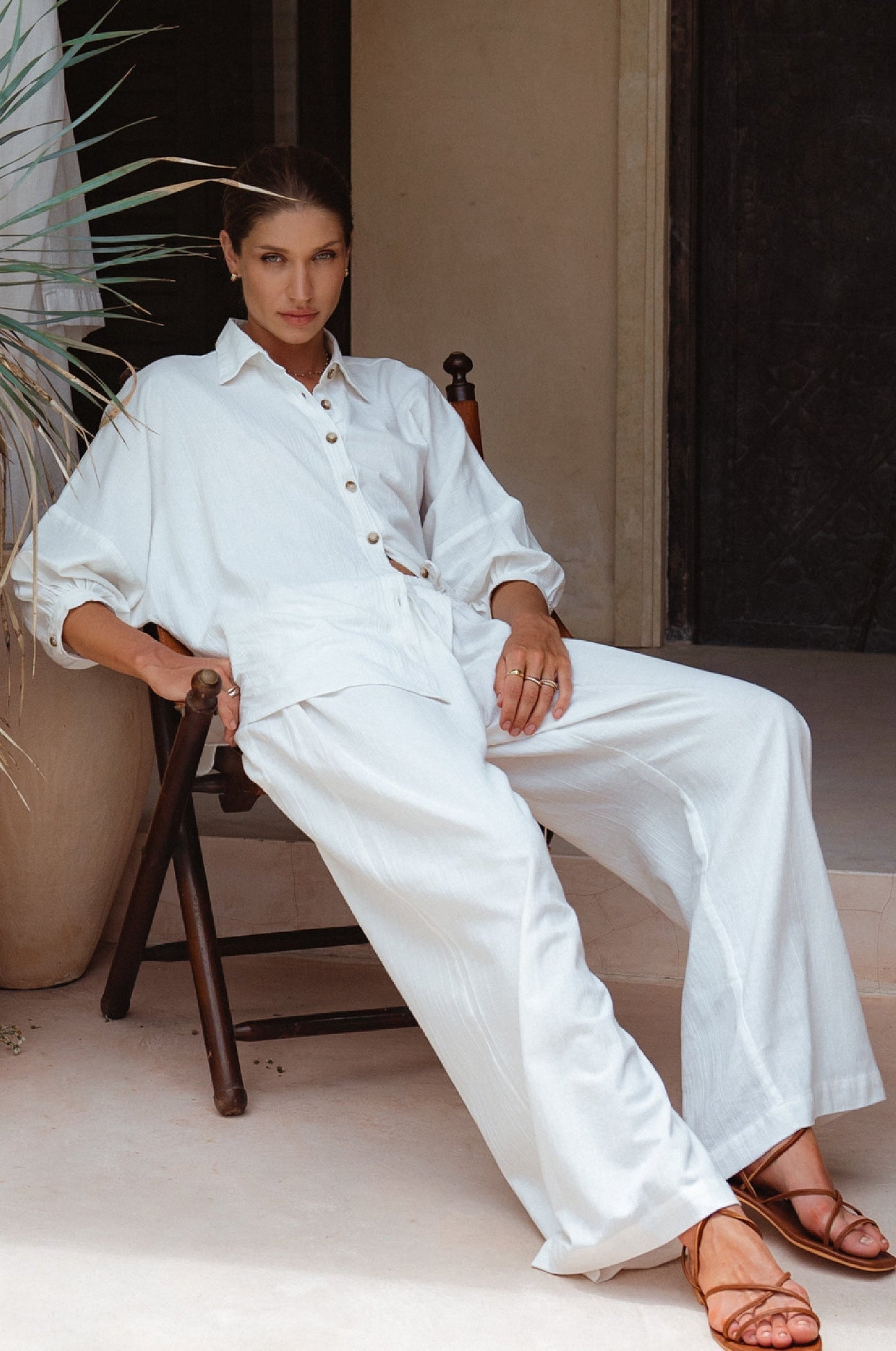 Capri Linen Shirt – White