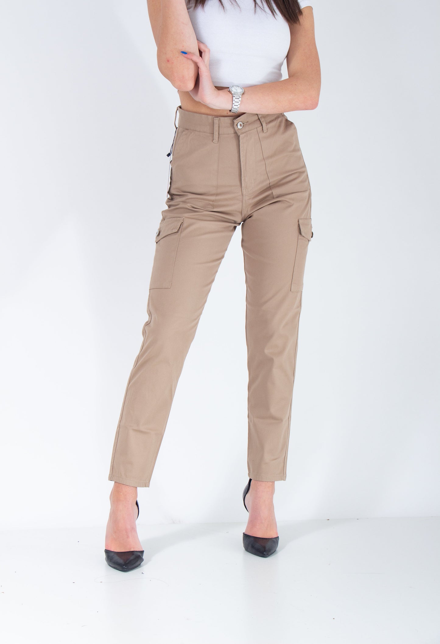 Mirovæ Aarhus Cargo – Beige High Waist Pants