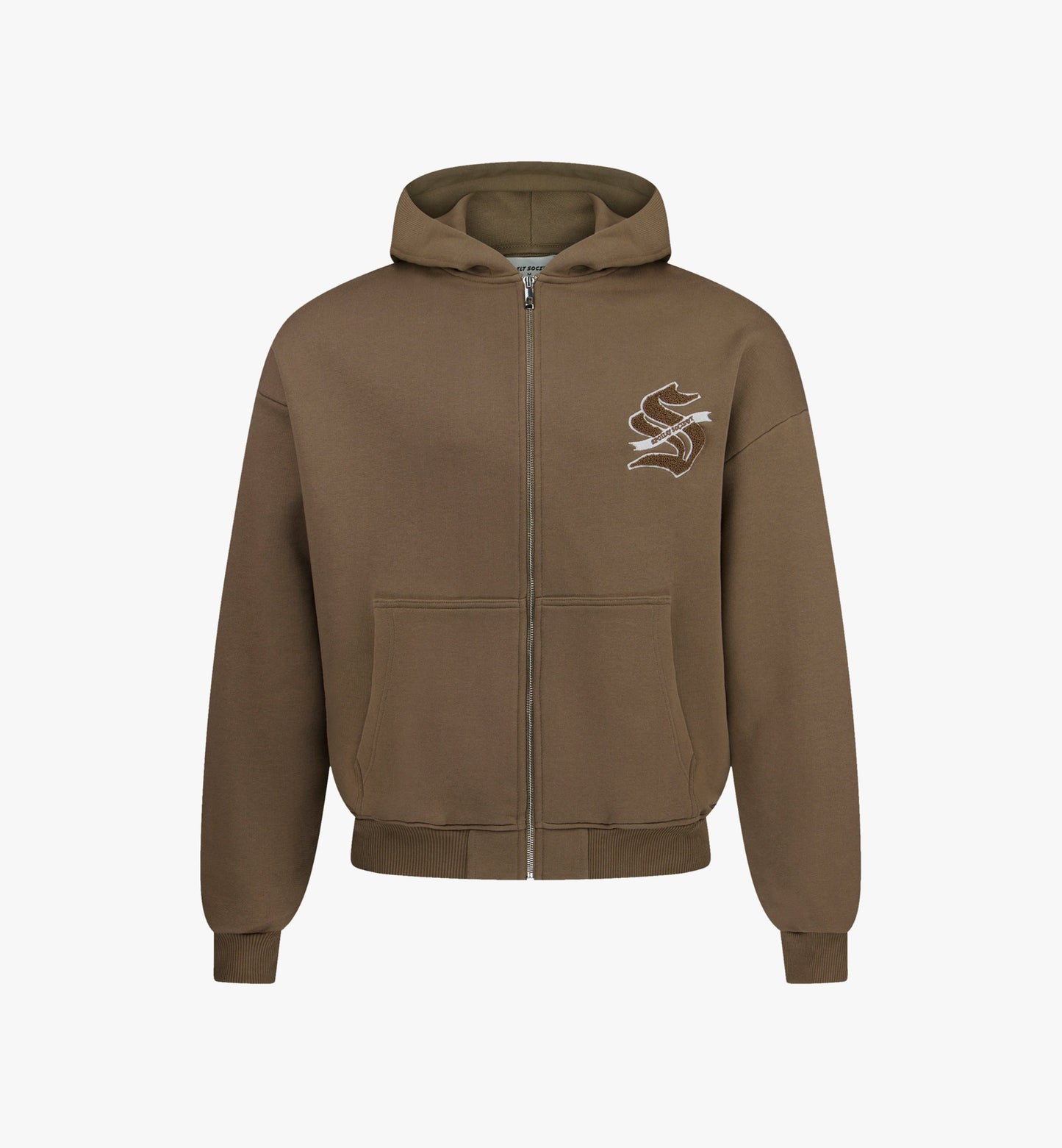 Mirovæ Zip-Hoodie Sign – Earth Brown Premium Cotton