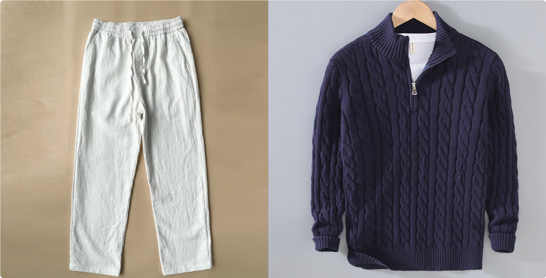 Sweater Loose Zip Pullover Knitting Sweater Coat Men