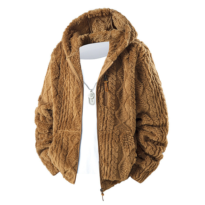 Herren-Fleecejacke mit Kapuze und Reißverschluss, Fleecefutter🌟