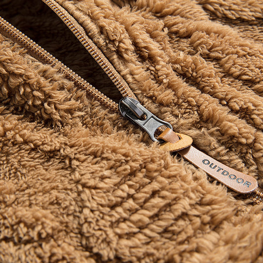 Herren-Fleecejacke mit Kapuze und Reißverschluss, Fleecefutter🌟