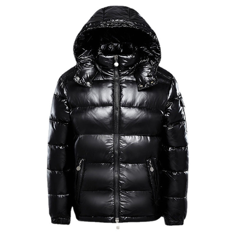 Kurzer Mantel Trendy Herren glänzend verdickte Daunenjacke
