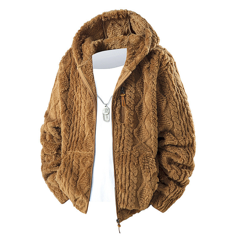 Herren-Fleecejacke mit Kapuze und Reißverschluss, Fleecefutter🌟