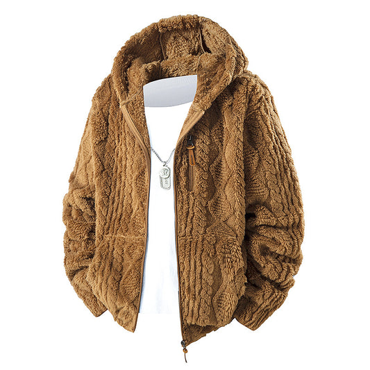 Herren-Fleecejacke mit Kapuze und Reißverschluss, Fleecefutter🌟