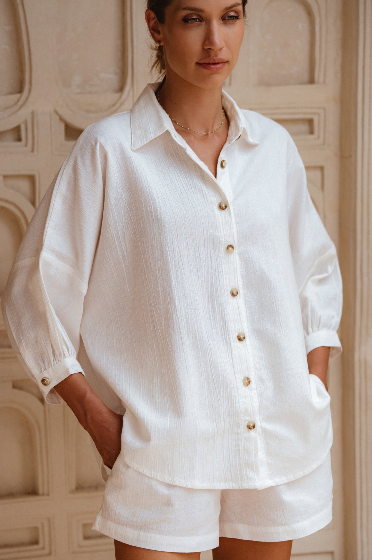 Capri Linen Shirt – White