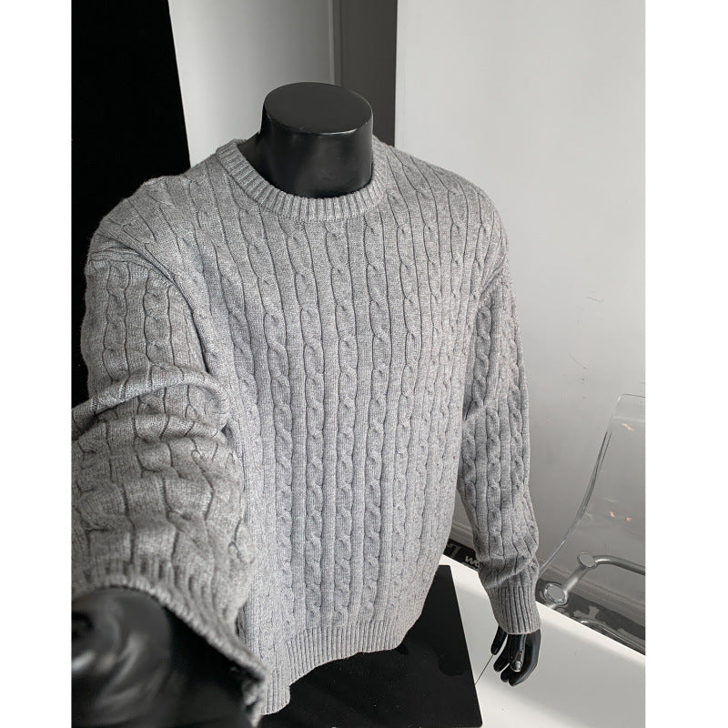 Retro-Pullover mit Rundhalsausschnitt und Twist-Effekt, lockerer Freizeitpullover🌟
