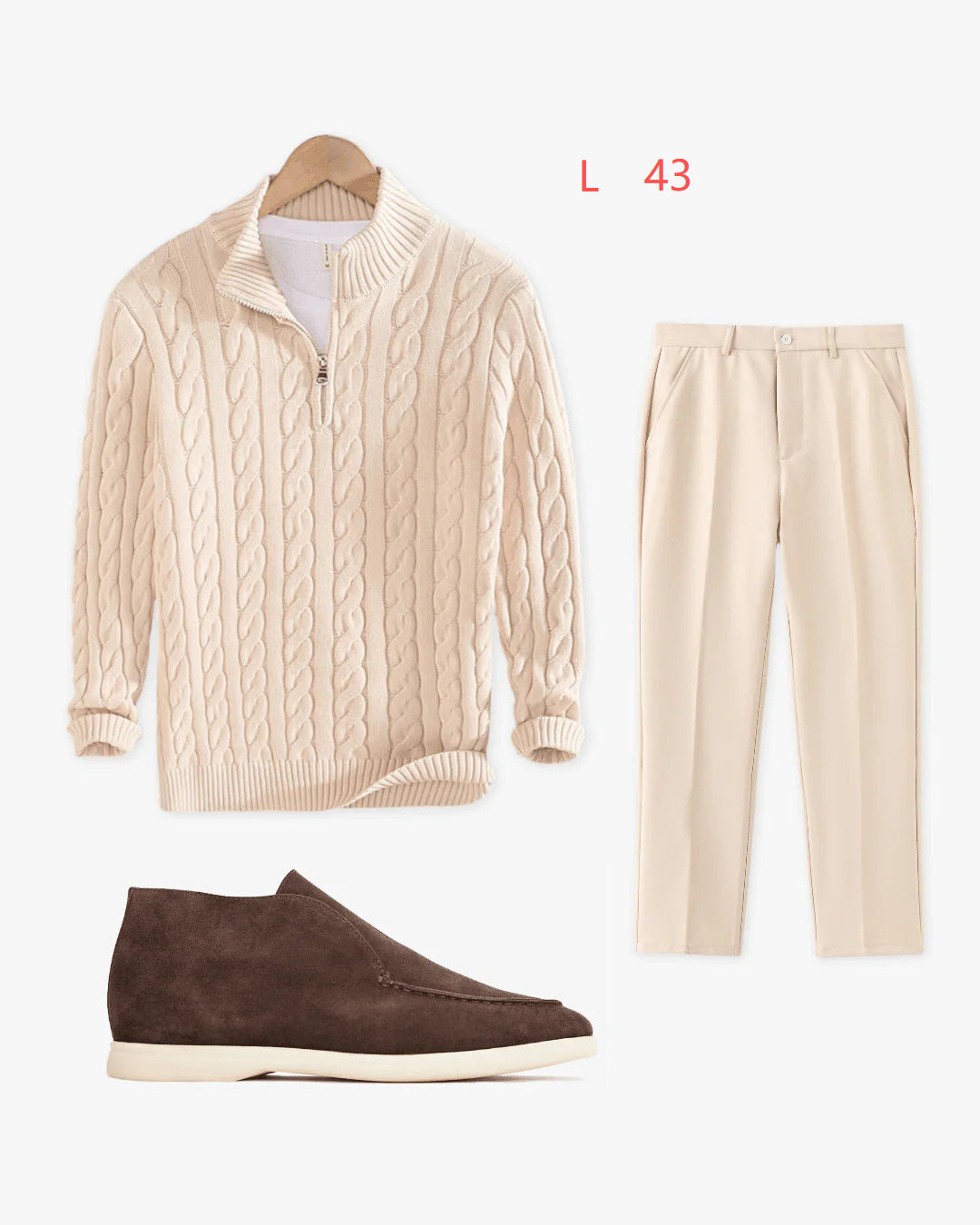 Sweater Loose Zip Pullover Knitting Sweater Coat Men