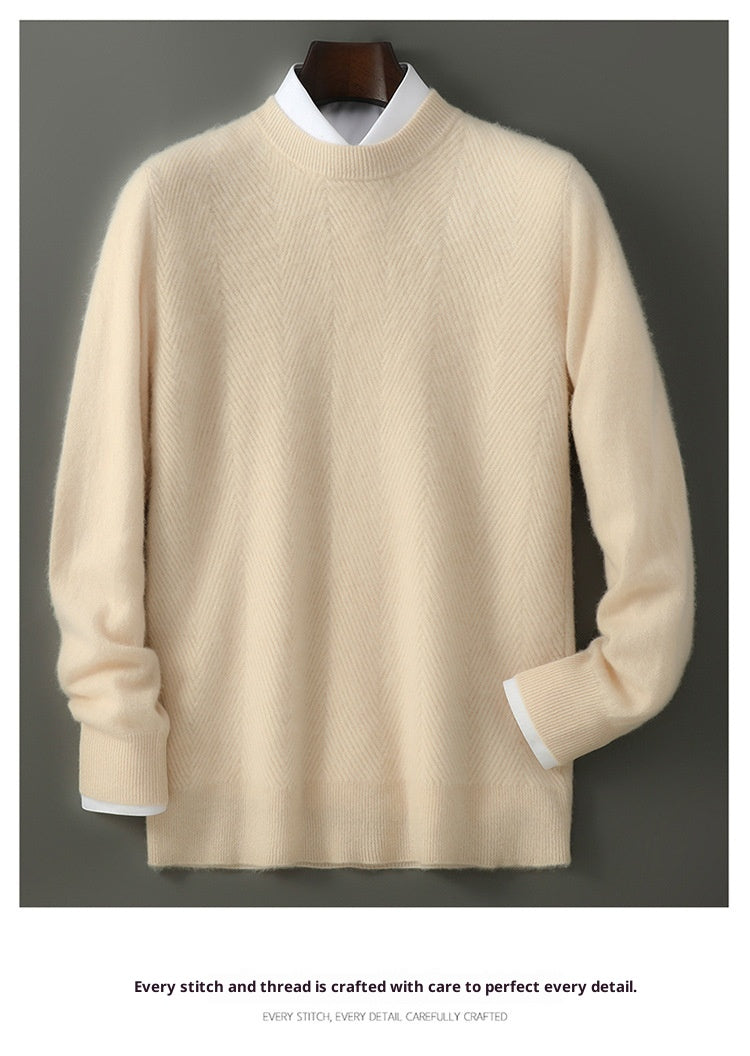 Round Neck Pullover Leisure Knitted Sweater For Men