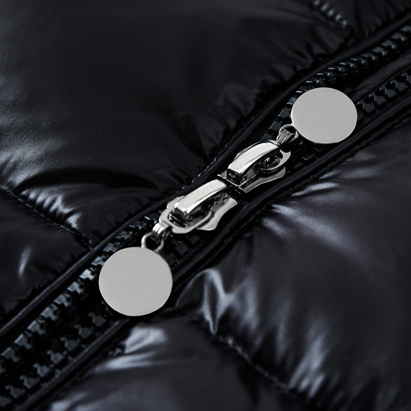 Kurzer Mantel Trendy Herren glänzend verdickte Daunenjacke