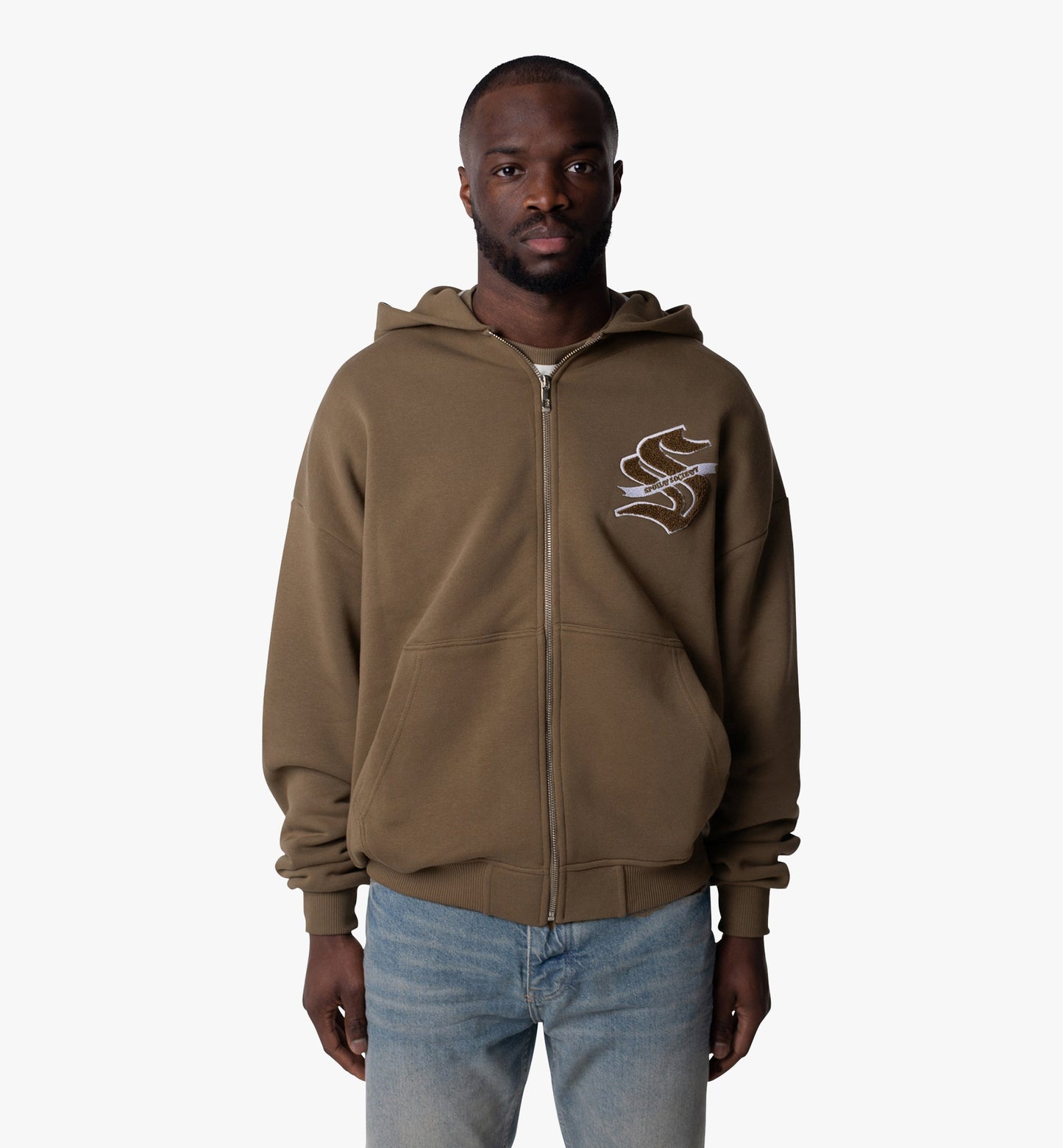 Mirovæ Zip-Hoodie Sign – Earth Brown Premium Cotton
