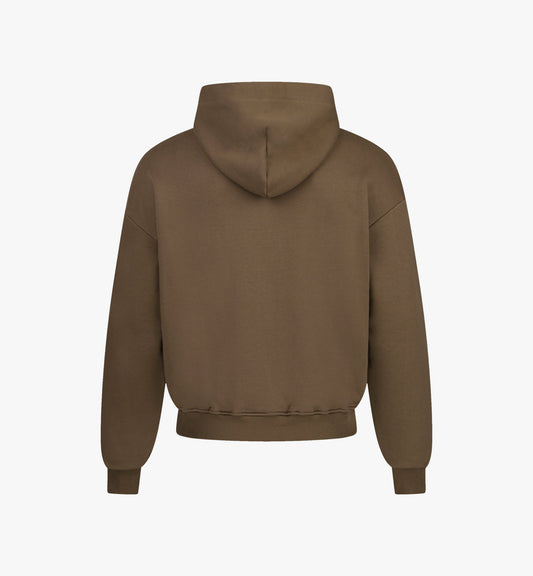 Mirovæ Zip-Hoodie Sign – Earth Brown Premium Cotton